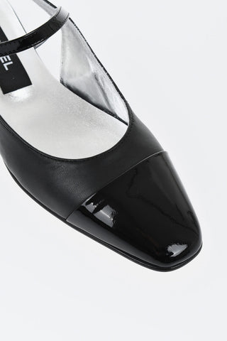 Mary-Jane-Slingbacks OCEANO aus Lamé-Leder, 2 cm
