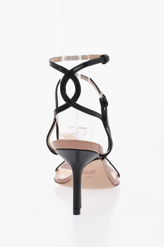 Leather Sandals With 8cm Ankle Straps