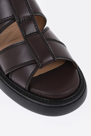 Sandali Flat in Eco-Pelle con Suola in Gomma