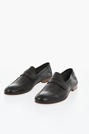 Penny-Loafer aus gehämmertem Hirschleder