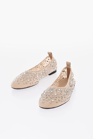 Sheer Ballet Flats with Rhinestones