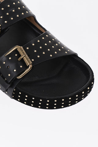 Slides in Pelle LENNYO con Micro Borchie