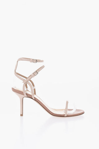 Leather Sandals With 8cm Ankle Straps