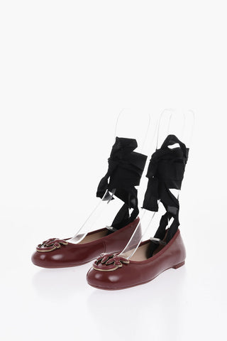 Nappa Ballet Flats With Removable Lace-Up Detail
