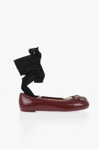Nappa Ballet Flats With Removable Lace-Up Detail