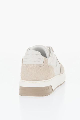 Schnür-Sneaker Aus Leder Und Veloursleder