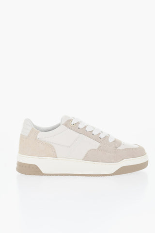 Sneakers Allacciate in Pelle e Suede