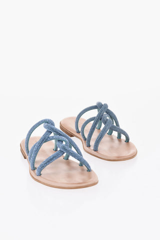 Flache Sandalen TASO mit Strass