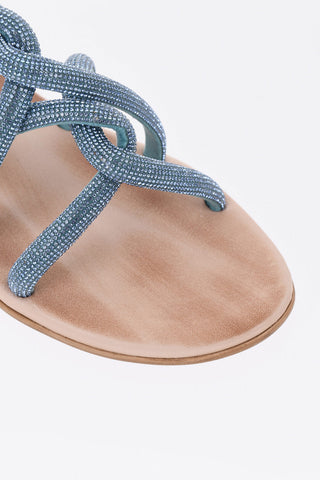 Flache Sandalen TASO mit Strass