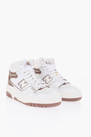 Leather High-Top Sneakers with Side Logo