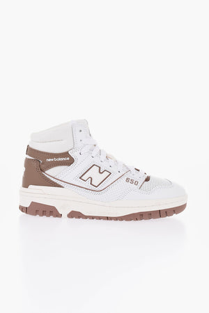 Leather High-Top Sneakers with Side Logo