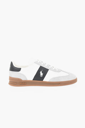 Leather Low-Top Sneakers AREA with Suede Details