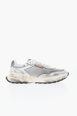 SPRINTER Sneakers in Pelle Lamè con Effetto Vissuto