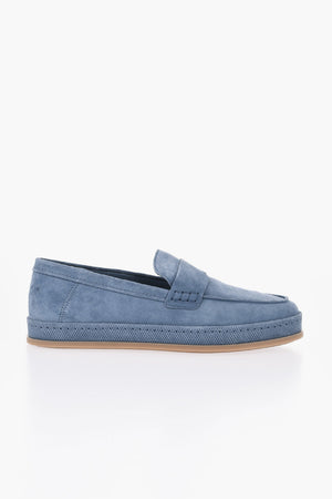 Suede Penny Loafers With Rubber Sole