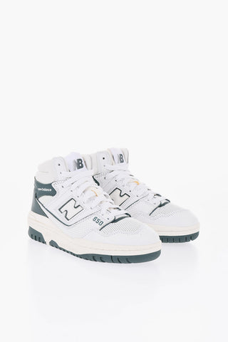 Hohe Leder-Sneaker mit seitlichem Logo