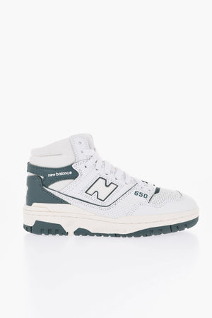 Leather High-Top Sneakers with Side Logo