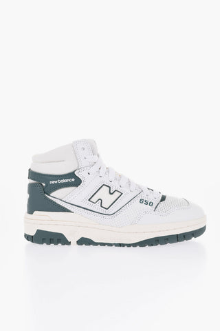 Hohe Leder-Sneaker mit seitlichem Logo