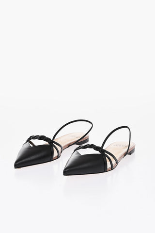 Leather Pointed Slingback Sandals