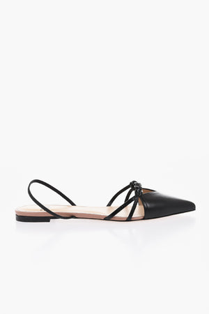 Leather Pointed Slingback Sandals