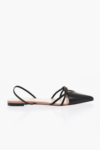 Leather Pointed Slingback Sandals