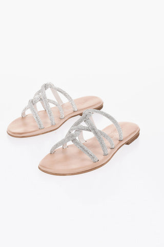 Flache Sandalen TASO mit Strass