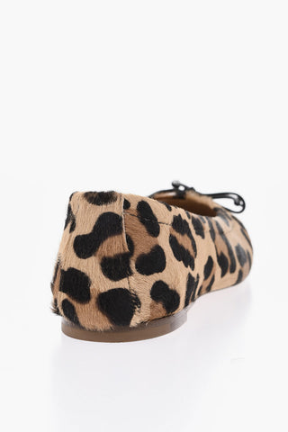 Calfhair Ballet Flats With Animalier Pattern