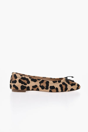 Calfhair Ballet Flats With Animalier Pattern