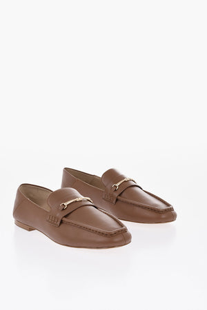 Leather Loafers LENA with Front Buckle