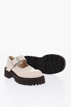 MM6 Derby Mary Jane in Pelle con Suola Carrarmata