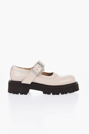 MM6 Derby Mary Jane in Pelle con Suola Carrarmata