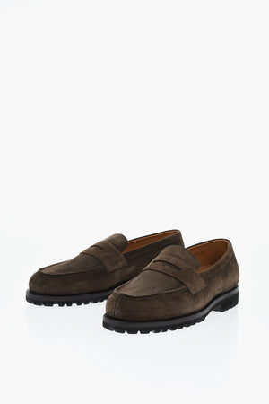 Penny-Loafer aus Veloursleder mit Profilsohle
