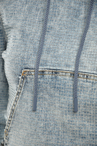 Crop Denim-Effect Hoodie D-ANGY With All-Over Sequins