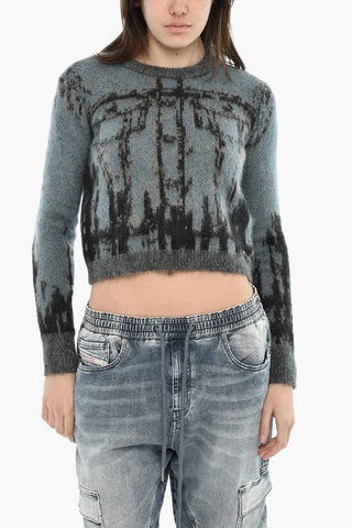 Wool-Blend Cropped Crewneck Sweater M-SYMI