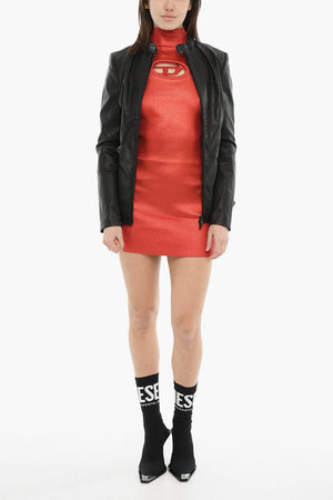 Leather Jacket L-SORY-N1 With Zips On Sleeves