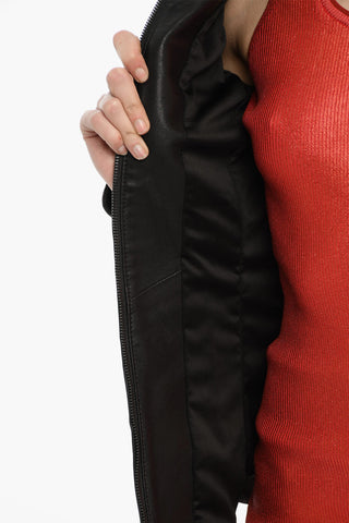 Leather Jacket L-SORY-N1 With Zips On Sleeves