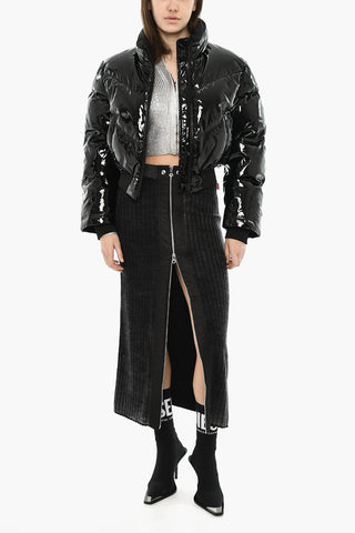Glossy Nylon Puffer Jacket CREMA Cropped