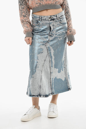 Maxi Gonna DE-PAGO In Denim con Dettagli Metallizzati
