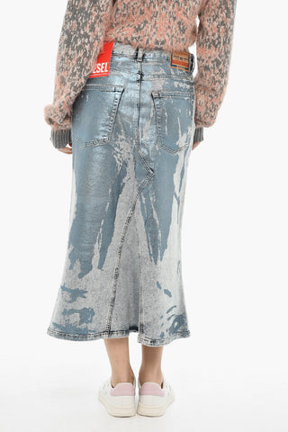 Denim Maxi Skirt DE-PAGO with Metallic Details
