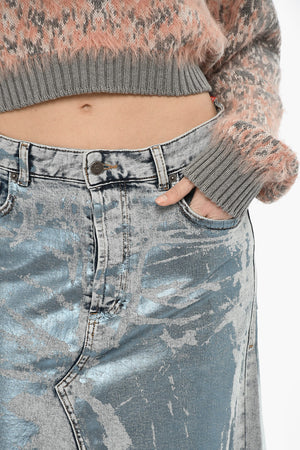 Maxi Gonna DE-PAGO In Denim con Dettagli Metallizzati