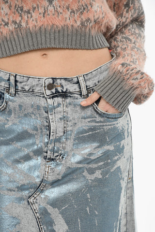 Denim Maxi Skirt DE-PAGO with Metallic Details