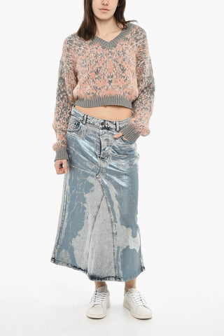 Denim Maxi Skirt DE-PAGO with Metallic Details
