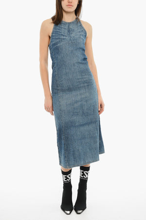 Denim Dress DE-DRAQUE-S Embellished with Rhinestones