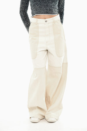 Hose D- UOKI Mit Weitem Bein Und Hoher Taille Mit Logo-Knopf