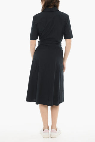 Short-Sleeved Shirt Dress OXFORD With Belt