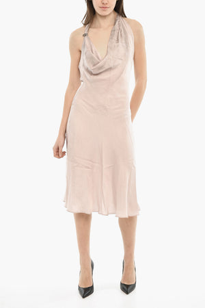 Satin Midi Dress D-ESTINY With Cowl Neck
