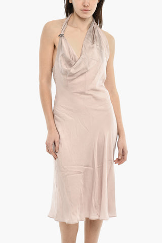 Satin Midi Dress D-ESTINY With Cowl Neck