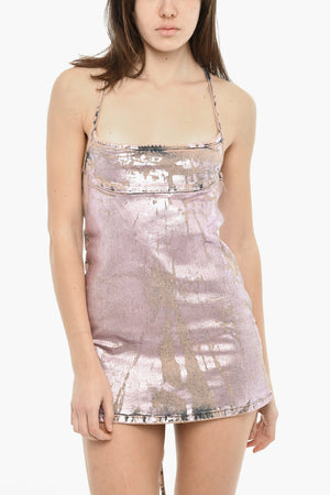Mini-Kleid DE-HELD Aus Metallisiertem Denim Mit Monogramm