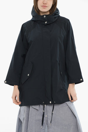 Solid-Color Windbreaker With Removable Hood