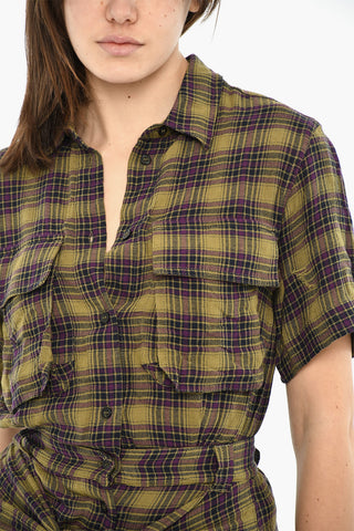 Checked Chemisier D-MELIE Short-Sleeved