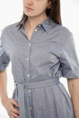 Kurzärmeliges Shirtkleid mit Gürtel
